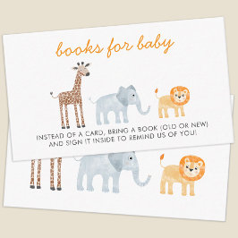 Safari Animals Baby shower Boek Aanvraag Informatiekaartje