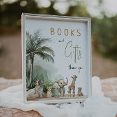 Safari Animals Baby shower boeken en geschenken te Poster