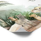 Safari Animals Baby shower boeken en geschenken te Poster (Hoek)