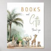 Safari Animals Baby shower boeken en geschenken te Poster (Voorkant)