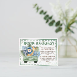 Safari Animals Baby shower Boeken voor Baby Informatiekaartje