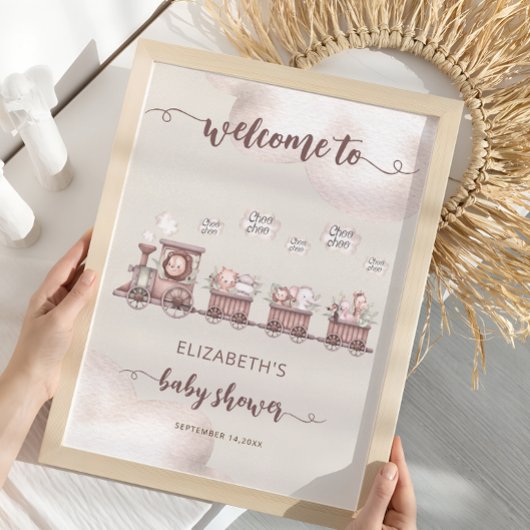 Safari Animals Baby shower Boho Welcome Foam Board Poster