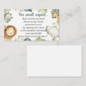Safari Animals Baby shower Book Request Kaart (Voorkant / Achterkant)