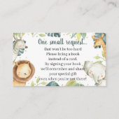 Safari Animals Baby shower Book Request Kaart (Voorkant)