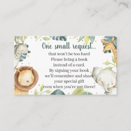 Safari Animals Baby shower Book Request Kaart