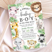 Safari Animals Baby Shower Boy Tropical Jungle  Kaart