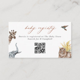 Safari Animals Baby shower Cadeaus QR-code Informatiekaartje