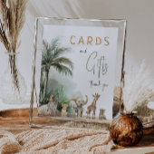 Safari Animals Baby shower Cards and Gifts Sign Poster