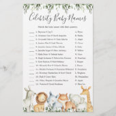 Safari Animals Baby shower Celebrity Baby Names (Voorkant)