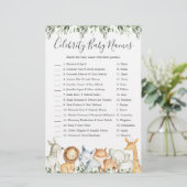 Safari Animals Baby shower Celebrity Baby Names (Staand voorkant)