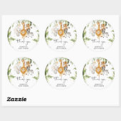 Safari animals baby shower classic round sticker (Vel)