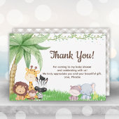 Safari Animals Baby shower Dank u wel kaarten