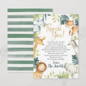 Safari Animals Baby shower Dank u wel kaarten (Voorkant / Achterkant)