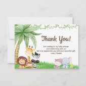 Safari Animals Baby shower Dank u wel kaarten (Voorkant)