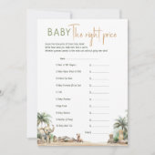 Safari Animals Baby shower de juiste prijs Kaart (Voorkant)