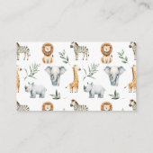 Safari Animals Baby shower Diaper Raffle Informatiekaartje (Achterkant)
