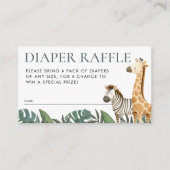 Safari Animals Baby shower Diaper Raffle Informatiekaartje (Voorkant)