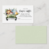 Safari Animals Baby shower Diaper Raffle Informatiekaartje (Voorkant / Achterkant)