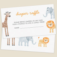 Safari Animals Baby shower Diaper Raffle
