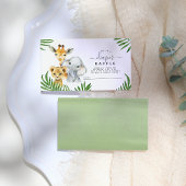 Safari Animals Baby shower Diaper Raffle Informatiekaartje