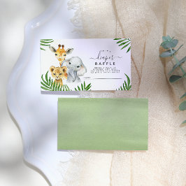 Safari Animals Baby shower Diaper Raffle Informatiekaartje