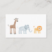 Safari Animals Baby shower Diaper Raffle Informatiekaartje (Achterkant)