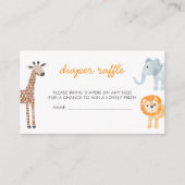 Safari Animals Baby shower Diaper Raffle Informatiekaartje (Voorkant)