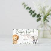 Safari Animals Baby shower Diaper Raffle Kaart (Staand voorkant)