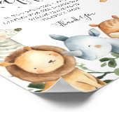 Safari Animals Baby shower Diaper Raffle Sign Poster (Hoek)