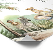 Safari Animals Baby shower Diaper Raffle Sign Poster (Hoek)
