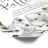 Safari Animals Baby shower Diaper Raffle Sign Poster (Hoek)