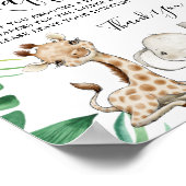 Safari Animals Baby shower Diaper Raffle Sign Poster (Hoek)