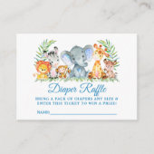 Safari Animals Baby shower Diaper Raffle Ticket Informatiekaartje (Voorkant)