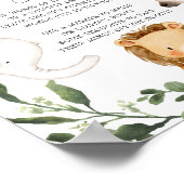 Safari Animals Baby shower Diaper Thoughts Sign Poster (Hoek)
