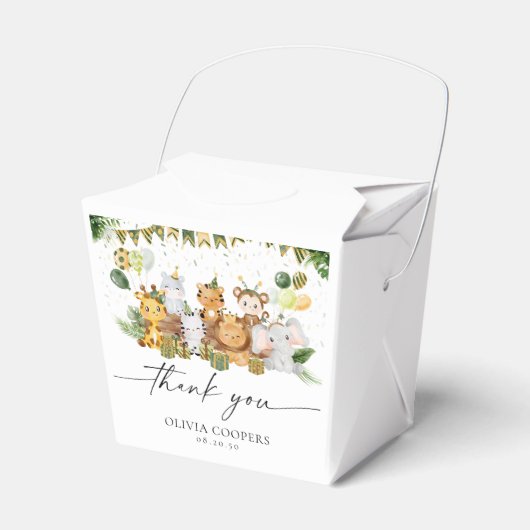 Safari Animals Baby shower Favoriet Box Bedankdoosjes (Voorkant Zijde)