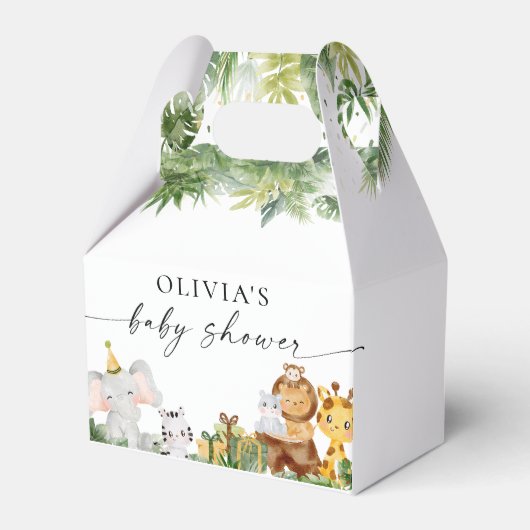 Safari Animals Baby shower Favoriet Box Bedankdoosjes (Voorkant Zijde)