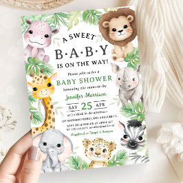 Safari Animals Baby Shower Gender Neutral Jungle Kaart