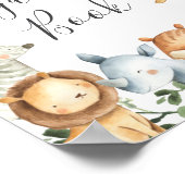 Safari Animals Baby shower Guestbook Sign. Poster (Hoek)