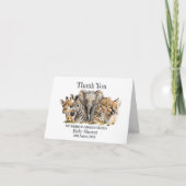 Safari Animals Baby shower Hartelijk dank Bedankkaart (Voorkant)