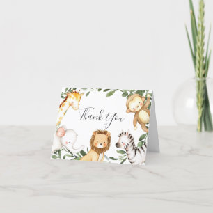 Safari Animals Baby shower Hartelijk dank Bedankkaart
