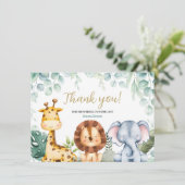 Safari Animals Baby shower Hartelijk dank Bedankkaart (Staand voorkant)
