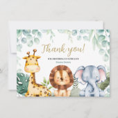 Safari Animals Baby shower Hartelijk dank Bedankkaart (Voorkant)