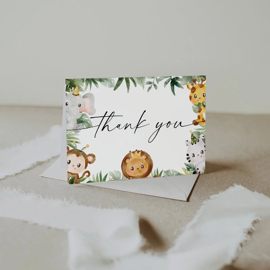 Safari Animals Baby shower Hartelijk dank Bedankkaart