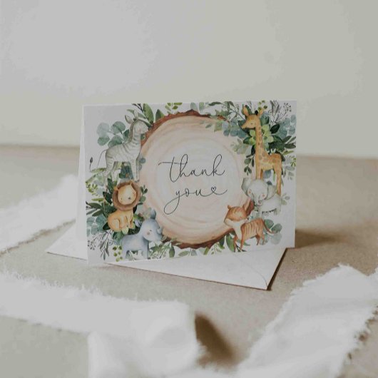 Safari Animals Baby shower Hartelijk dank Bedankkaart