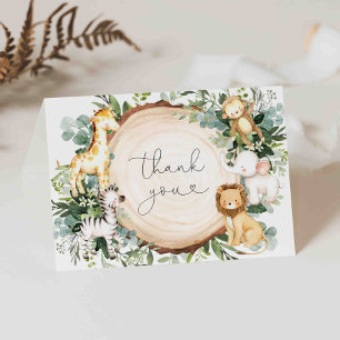 Safari Animals Baby shower Hartelijk dank Bedankkaart