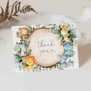 Safari Animals Baby shower Hartelijk dank Bedankkaart