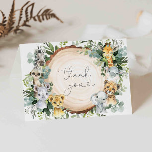 Safari Animals Baby shower Hartelijk dank Bedankkaart