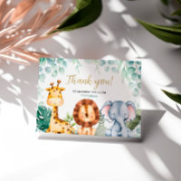 Safari Animals Baby shower Hartelijk dank