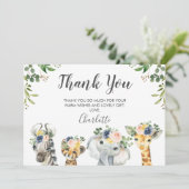 Safari Animals Baby shower Hartelijk dank Kaart (Staand voorkant)