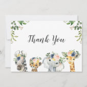 Safari Animals Baby shower Hartelijk dank Kaart (Achterkant)